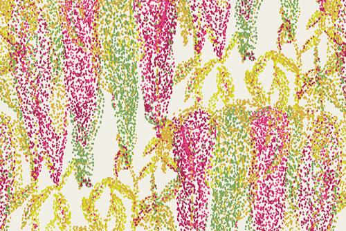Geschenktuch Lilas mit Fliedermotiv in Pink und Grün – verspielt, fröhlich, nachhaltig