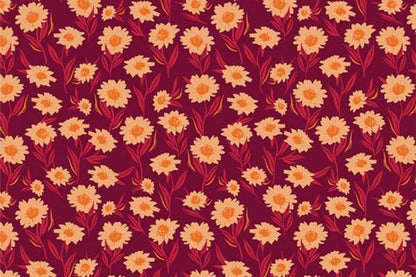 Rotes Geschenktuch Aviva mit Blumenmuster – lebendig, elegant, wiederverwendbar